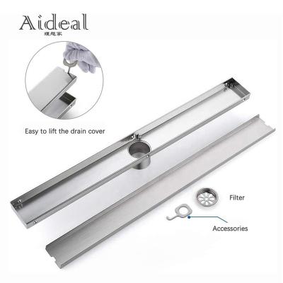 China Easy Cleaning Hotel And Tile Cover Shower Drainage Stainless Steel Resort Hidden Inert Floor Drain for sale