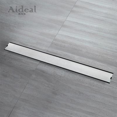 China Customized Size Bathroom Shower Tile Marble SS Insert Long Drain Concealed Floor Drain Easy Cleaning Drain for sale