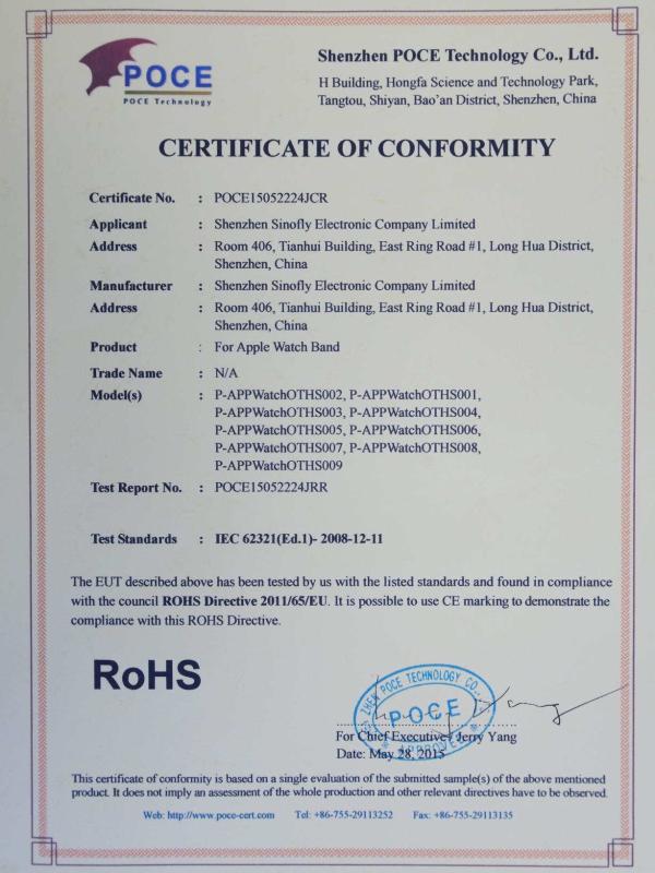 RoHS - Shenzhen Sinofly Electronic Company Limited