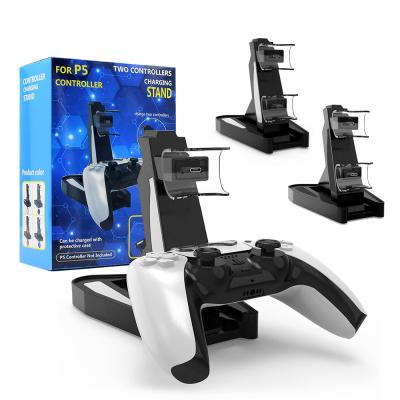 China Dual PS5 Controller Dock PS5 Charging Station Docking PS5 Accessories For Sony PS5 Gamepad Controller Charger Holder for sale