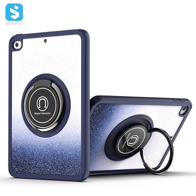 China Gradient Glitter Magnet Metal Finger Ring Stand Cover Child-Friendly Case For iPad Mini 6 2021 for sale