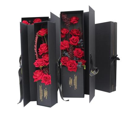 China Recyclable 4.Customized Color S Day Florist Gift Packaging Box Printed Cardboard Paper Rose Pack Box Bags Luxury Flower Valentine' for sale