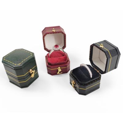 China Handmade European Style Paper Portable Jewelry Box Palace Box Specialty Ring Velvet Octagonal Box for sale