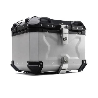 China X Aluminum Alloy 45L Plate Embossing E-Bike Motorcycle X Engine Block Round Sliders Box Helmet Case Top Box Tool Box for sale