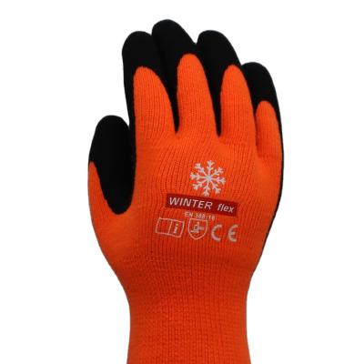 China Foam Sandy Nitrile Coated Glove With Terry Liner In 10G Anti-Cold Safety Work Gloves for sale