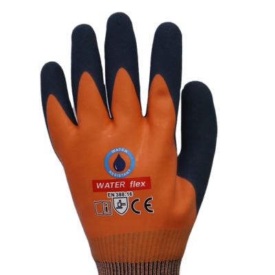 China Sandy Latex Coated Cut Resistant Safety Glove Double Dipped Waterproof Gloves S-XL for sale