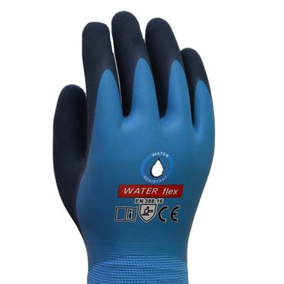 China Cold Proof Latex Fully Smooth Liner And Foam Sandy Latex Palm Coated Glove With Polyester Shell In 15G+ Terry Liner Winter Glove for sale