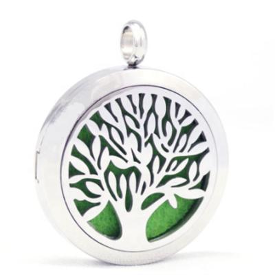 China FASHIONABLE Metal 20mm/25mm/30mm Height Magnet Round Metal Stainless Steel Tree Aromatherapy Diffuser Pendant for sale