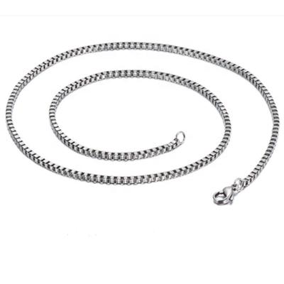 China Stainless Steel CLASSIC Metal Color Box Chain Necklace Various Size 1.2mm/1.5mm/1.9mm/2.4mm/3.0mm Width for sale