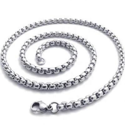 China FASHIONABLE metal length stainless steel silver color rolo chain necklace 45cm/50cm/55cm/60cm/70cm/80cm for sale