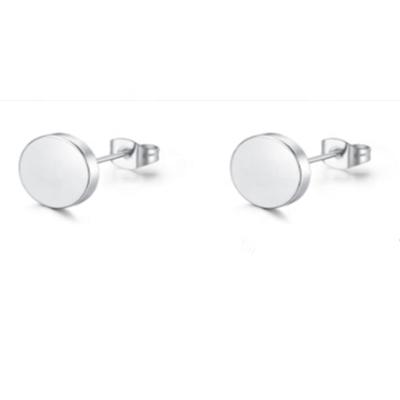 China TRENDY Hot Selling Body Jewelry Stainless Steel Metal Silver Color Round Shape Stud Earring Pierce Earring for sale