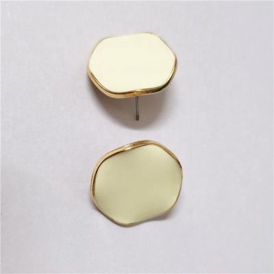 China TRENDY Fashion Jewelry Stud Earring Gold Color Plated Alloy Metal Color Enamel White Color Women Earring for sale