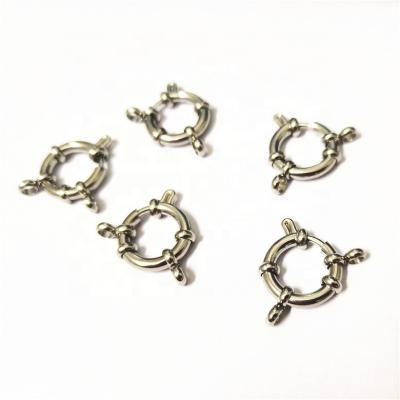 China Fashion Spring Stainless Steel Necklace Clasp Ring Clasp with 2 Connectors Bracelet Clasp Accessories for sale