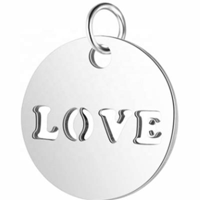 China FASHIONABLE Stainless Steel Metal Bangle Charm Silver Color Love Charm Accessories for sale