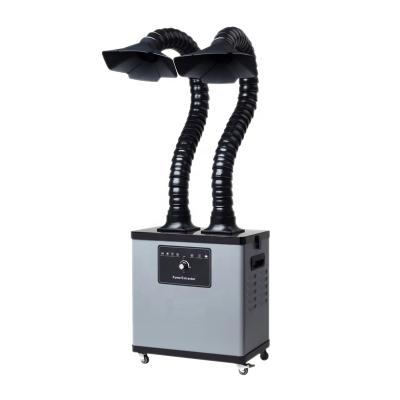 China Portable Home Use Double Arm Beauty Hair Nail Salon Exhaust Welding Fume Extractor for sale