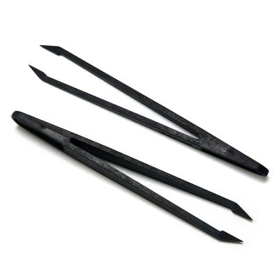 China High quality unrated pp ESD conductive anti-static sharp tip plastic tweezers for sale