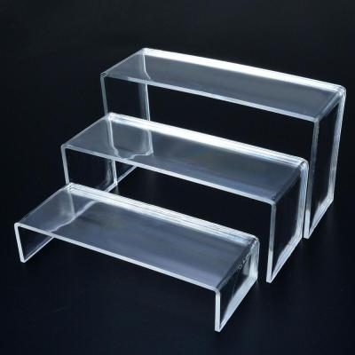 China Exhibition Exhibit Counter Top Display Acrylic Shoes Stand Rack Plastic Shoe Display Stand for sale