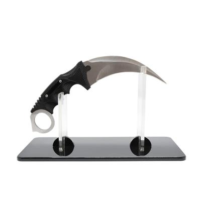 China Shop 1 Store Karambit Clear Acrylic Display Rack Stand Display Knife With Black Base for sale