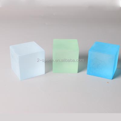 China Eco - Friendly Frosted Glass Blocks Colored Acrylic Frosted Cube Block for sale