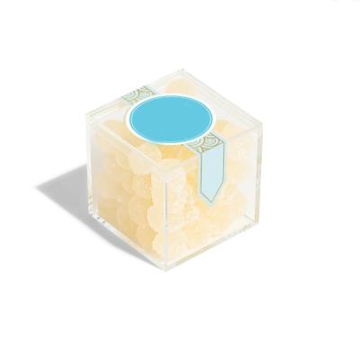 China Single Square Clear Plastic Cake Packaging Boxes Dessert Storage Injection Model Ps Cube for sale