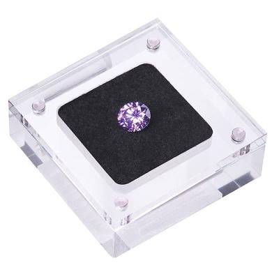 China Jewelry Packaging & Diamond Display Box Gems Packaging Box Jewelry Acrylic Magnetic Gemstone Holder Display Case for sale