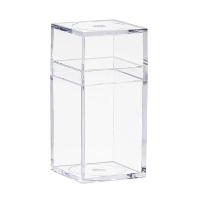 China Small Recyclable Clear Plastic Boxes Acrylic Flat Top Box Lids Container for sale