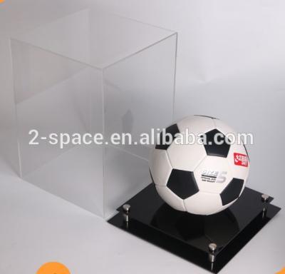 China Anti dust ; good image ; easy to clean and move acrylic football display case with clear top and mirrored bottom for sale