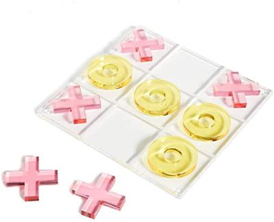 China Eco-Friendly Handmade Lucite Tic Tac X And ​​O Game Nits And Crosses Acrylic Game Set for sale