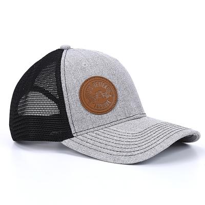 China COMMON 5% OFF Custom Logo Leather Patch Trucker Hat for sale