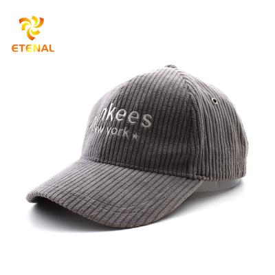 China JOINT High Quality Custom Hat Curve Bill Corduroy Fabric Baseball Hat Men Sports Hats for sale