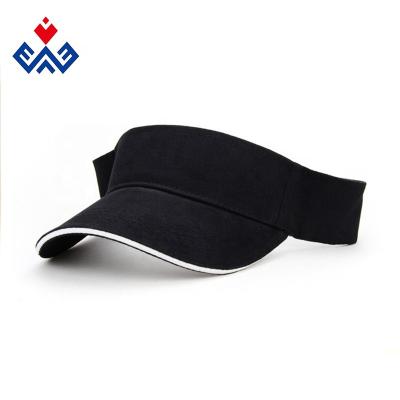 China Custom Black Color Cotton Fabric Sun Visor Hat With Your Logo And Design for sale