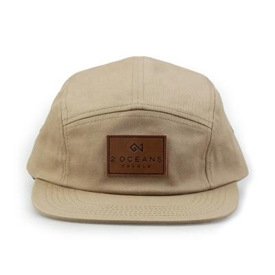 China COMMON Wholesale Fashion Custom 5 Panel Hat With Leather Patch for sale