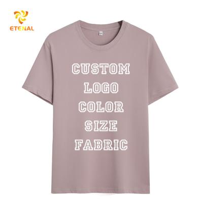 China Custom Anti-Shrink Your Own Casual White 100% Cotton Round Neck T-shirt Logo Short Sleeve Printing Unisex Women T-shrit for sale