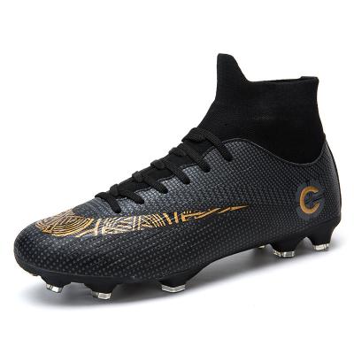 China Fashion high top hot sale 32\comfortable\durable football boots custom 33 small size training broken football exercise nail soccer boots outdoor shoes for sale