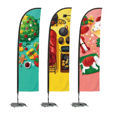 China Wholesale National Flag Factory Aluminum Alloy Base Advertising Flag Feather Outdoor Flying Banners for sale