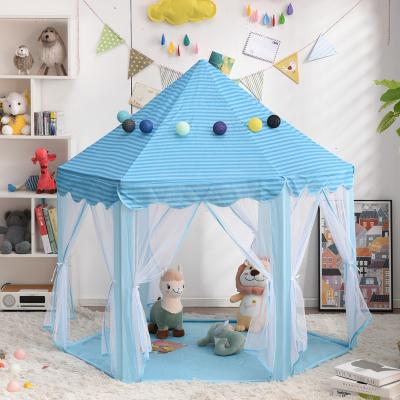 China Diagonal Tethering Type Hexagonal Princess Castle Play House Custom Kids Tent for sale