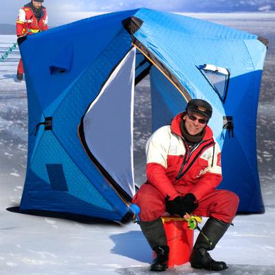 China 2 Doors 3 4 Person Family Outdoor Camping Ice Fishing Tent for sale