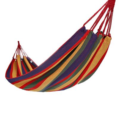 China Family Hammock Outdoor Camping Anti-rollover Rainbow Canvas Swing Hanging Hammock for sale