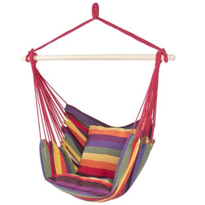 China Kids Adult Outdoor Rainbow Camping Canvas Boho Wholesale Swing Hammock Hanging Chair for sale