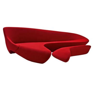 China Modern Commercial Corner Combination Fiberglass Moon Sofa Designed By Italy Moon Shaped Sofa for sale