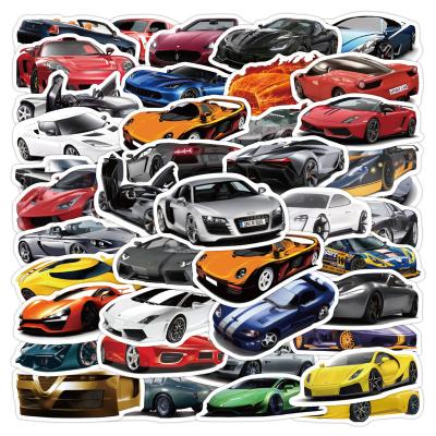 China Decorative Sticker 50 Pieces Famous Brand Car Model Graffiti Stickers Luggage Car Computer Water Cup Waterproof Stickers Wholesale for sale