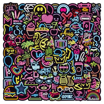 China Decorative Sticker 100ps New Neon Graffiti Stickers Luggage Scooter Refrigerator Notebook Computer Sticker Waterproof for sale