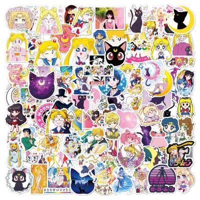 China Cartoon Sticker YLD 100 Pcs/bag Sailor Moon Waterproof Stickers For Luggage Guitar Car Laptop & Skateboard decoration for sale