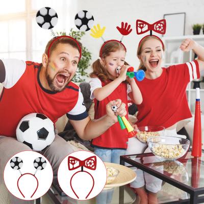 China Acrylic 2022 Qatar hairband Decorative Bar Football Lottery Shop Party Decorative Supplies Football Trophy Headband for sale