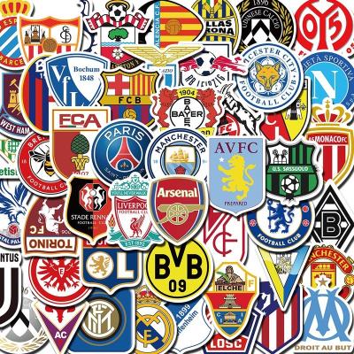 China Cartoon Sticker 50Pcs Football Club Sport Graffiti Sticker For Boy Waterproof Skateboard Bottle Laptop Luggage Logo Stickers for sale