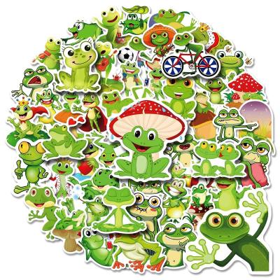 China Fashion is popular Amazon Hot Deal 50 PCS Frog Stickers Waterproof Vinyl Kermit Stickers For Luggage Motorcycle Bike for sale