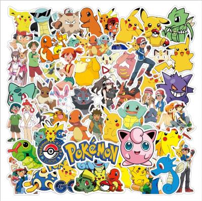 China Cartoon Sticker 50 inPokemon Reachable Duck Pikachu Trunk Electric Car Helmet Body Cartoon Personality Graffiti Stickers for sale