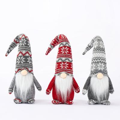 China Promotional Gifts Christmas knitted fabric faceless gnome holiday decoration sitting posture indoor and outdoor doll gnome toys for sale