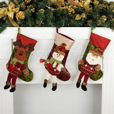 China Glass Christmas Day Snowman Old Man Deer Socks for sale