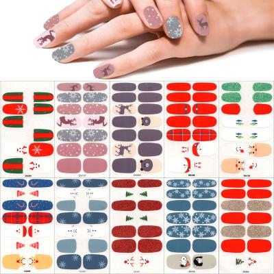 China Convenient Christmas manicure sticker three-dimensional relief cute cartoon Christmas snowflake white elk decoration for sale